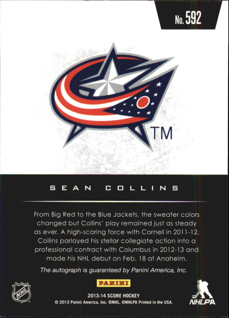 2013-14 Score Hot Rookie Signatures #592 Sean Collins back image