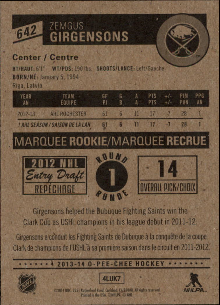 A6815- 2013-14 O-Pee-Chee Hk #s 401-642 +Rookies -You Pick- 15+ FREE US SHIP - Picture 280 of 280