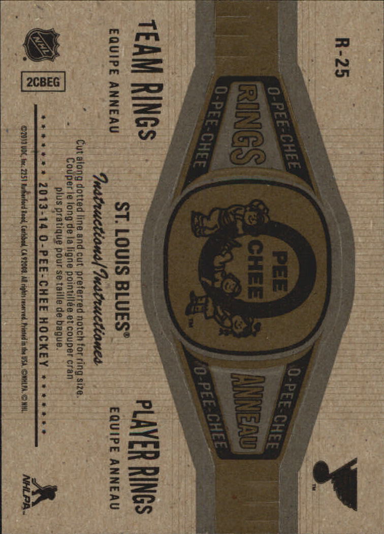 2013-14 O-Pee-Chee Rings #R25 St. Louis Blues back image
