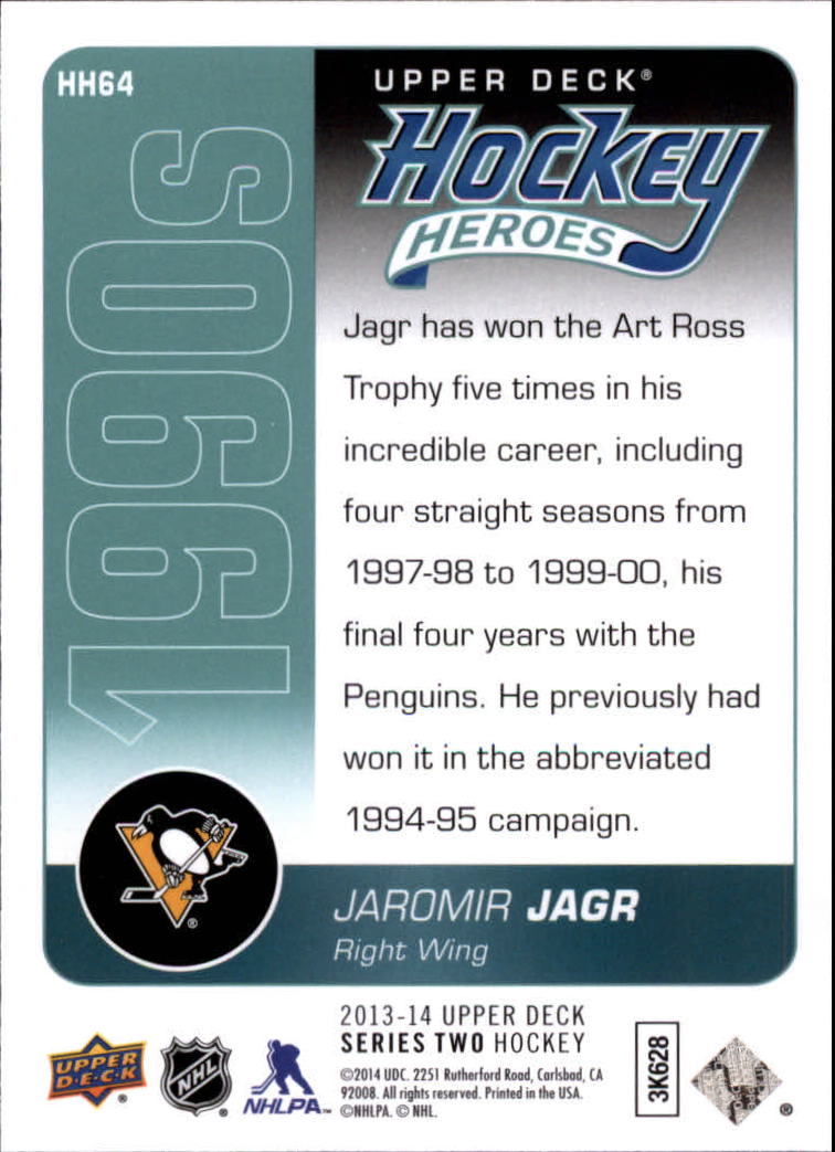 2013-14 Upper Deck Hockey Heroes #HH64 Jaromir Jagr back image