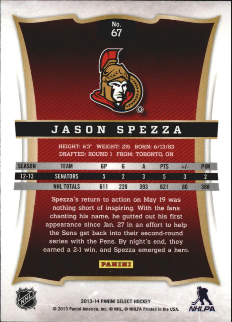 2013-14 Select #67 Jason Spezza back image