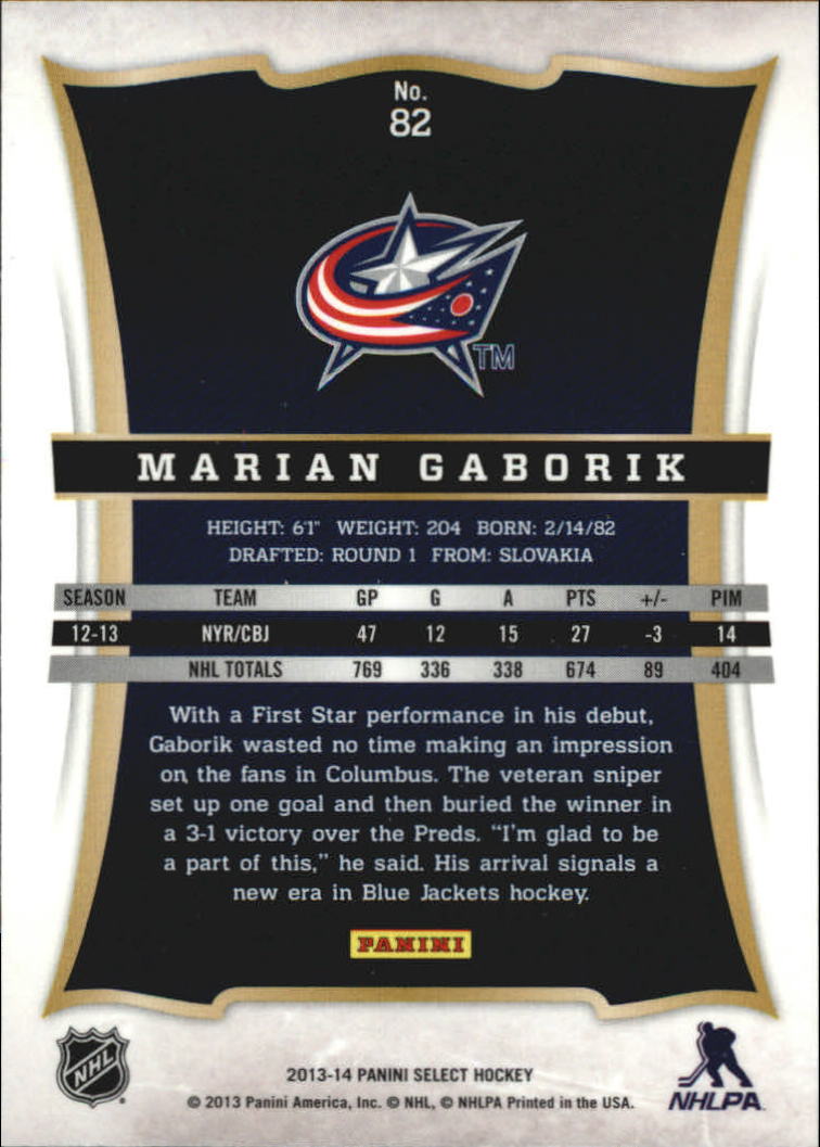 2013-14 Select #82 Marian Gaborik back image