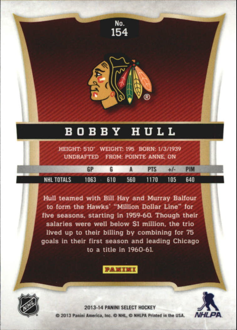 2013-14 Select #154 Bobby Hull back image