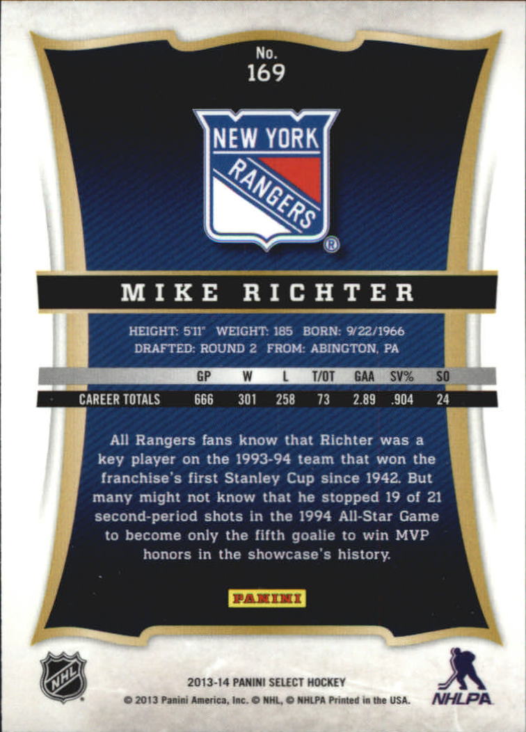2013-14 Select #169 Mike Richter back image