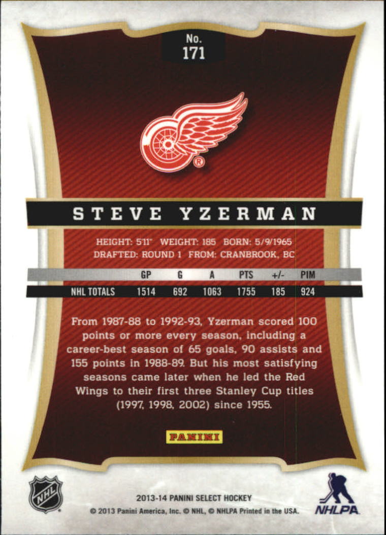 2013-14 Select #171 Steve Yzerman back image