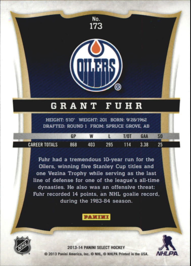 2013-14 Select #173 Grant Fuhr back image