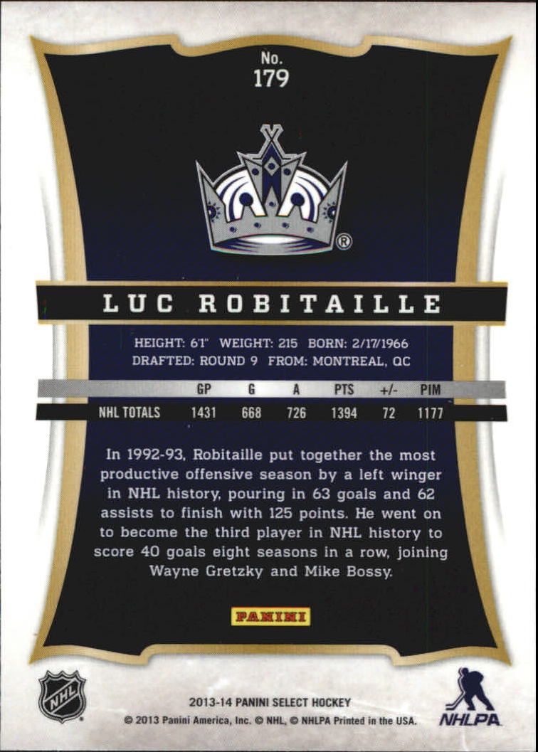2013-14 Select #179 Luc Robitaille back image