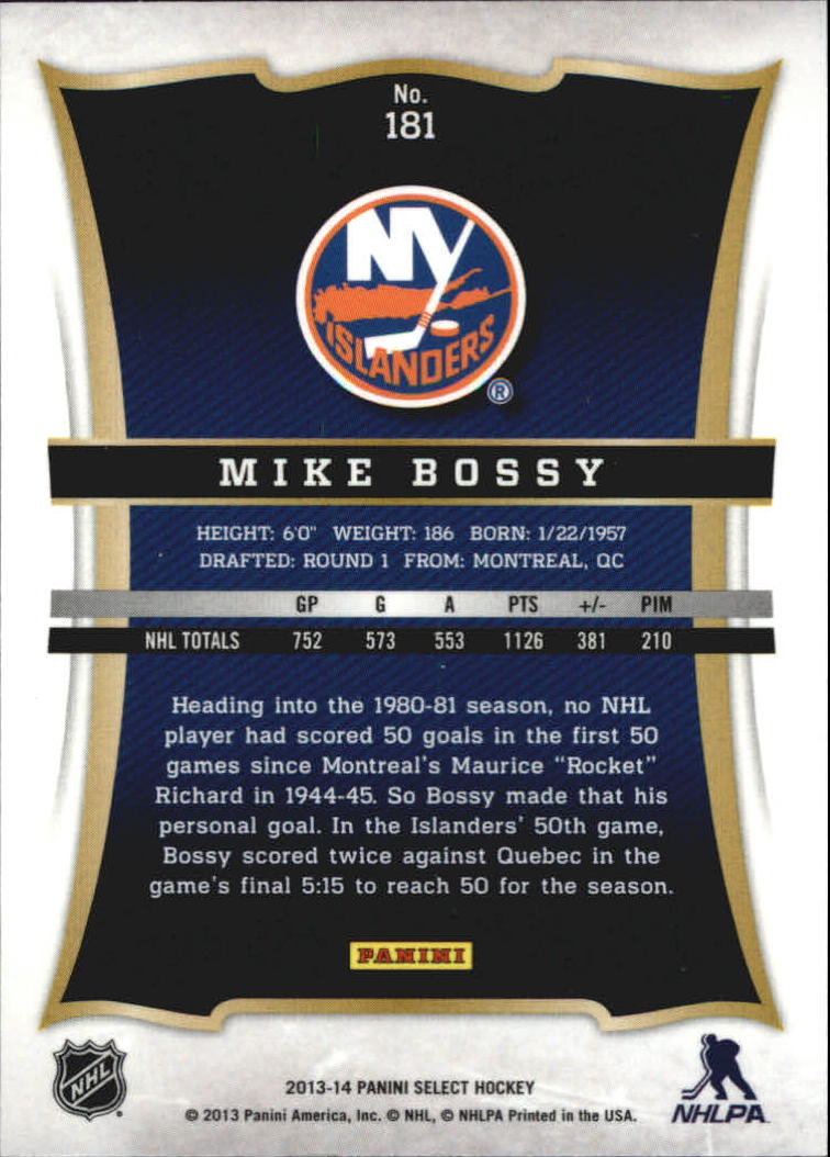 2013-14 Select #181 Mike Bossy back image