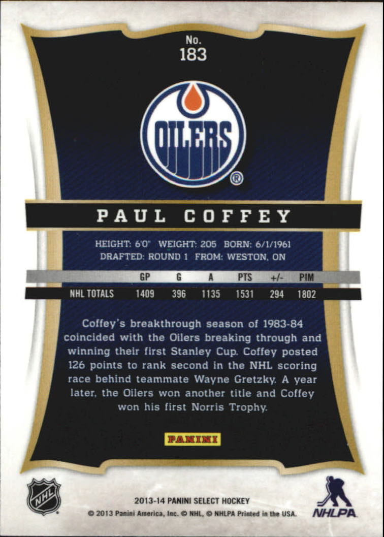 2013-14 Select #183 Paul Coffey back image