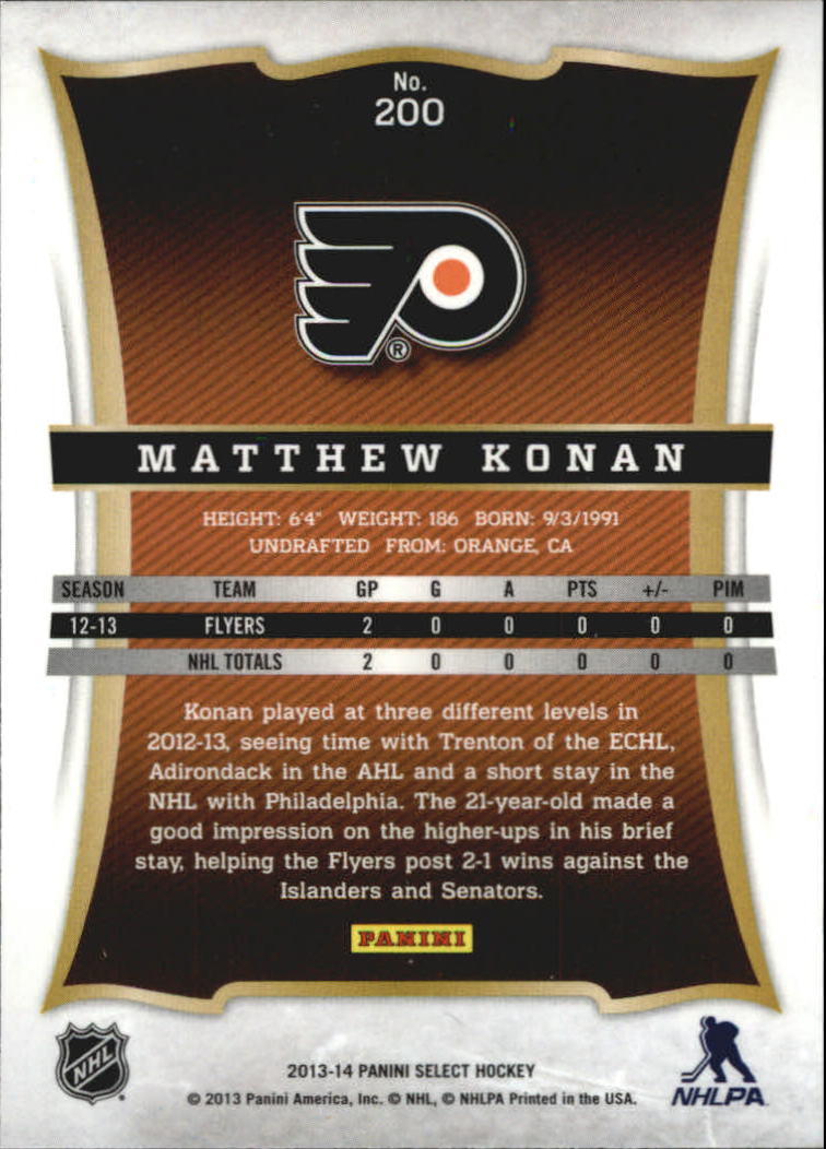 2013-14 Select #200 Matthew Konan RC back image