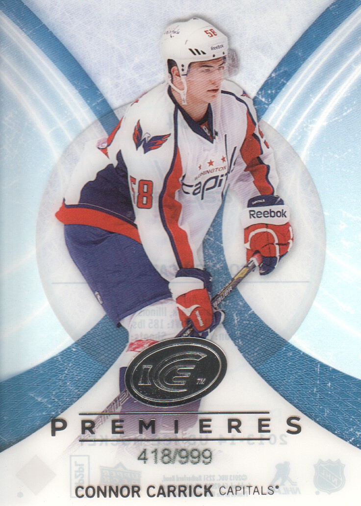 2013-14 Upper Deck Ice Capitals Hockey Card #54 Connor Carrick/999 Rookie. rookie card picture