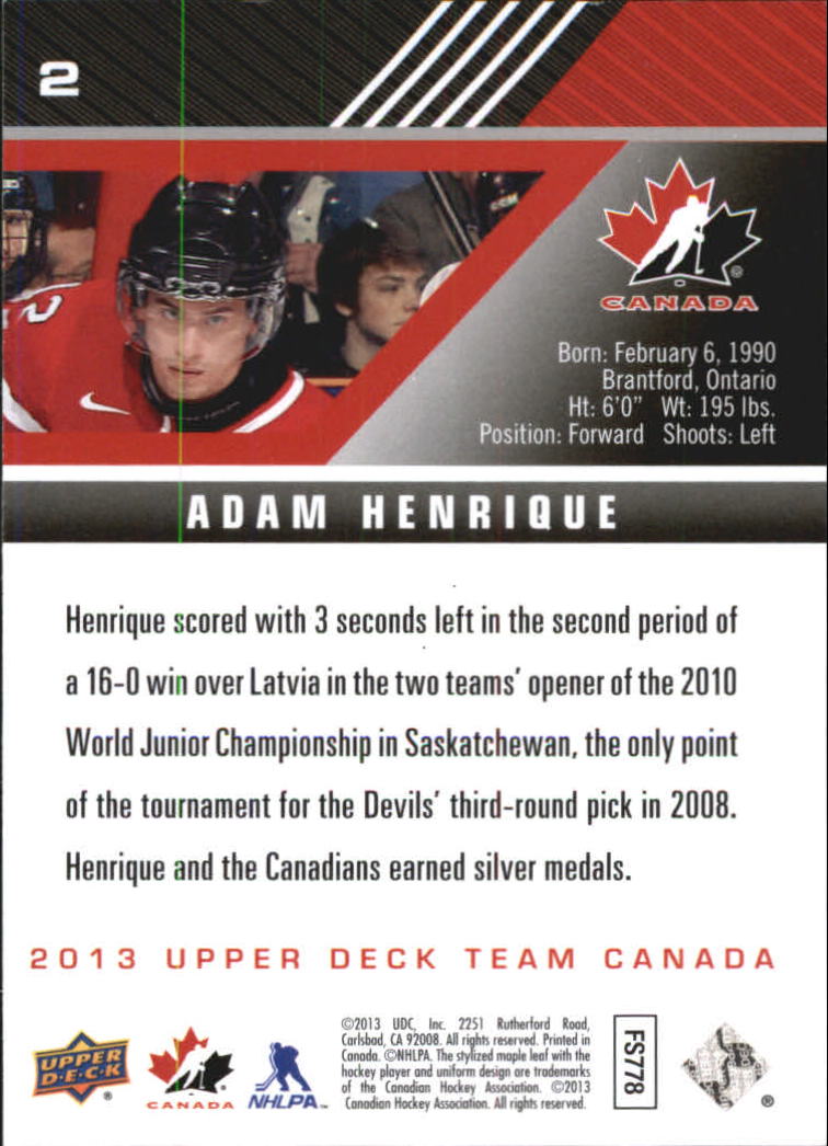 A2632- 2013-14 Upper Deck Team Canada Hk #s 1-220 -You Pick- 15+ FREE US SHIP - Picture 5 of 401
