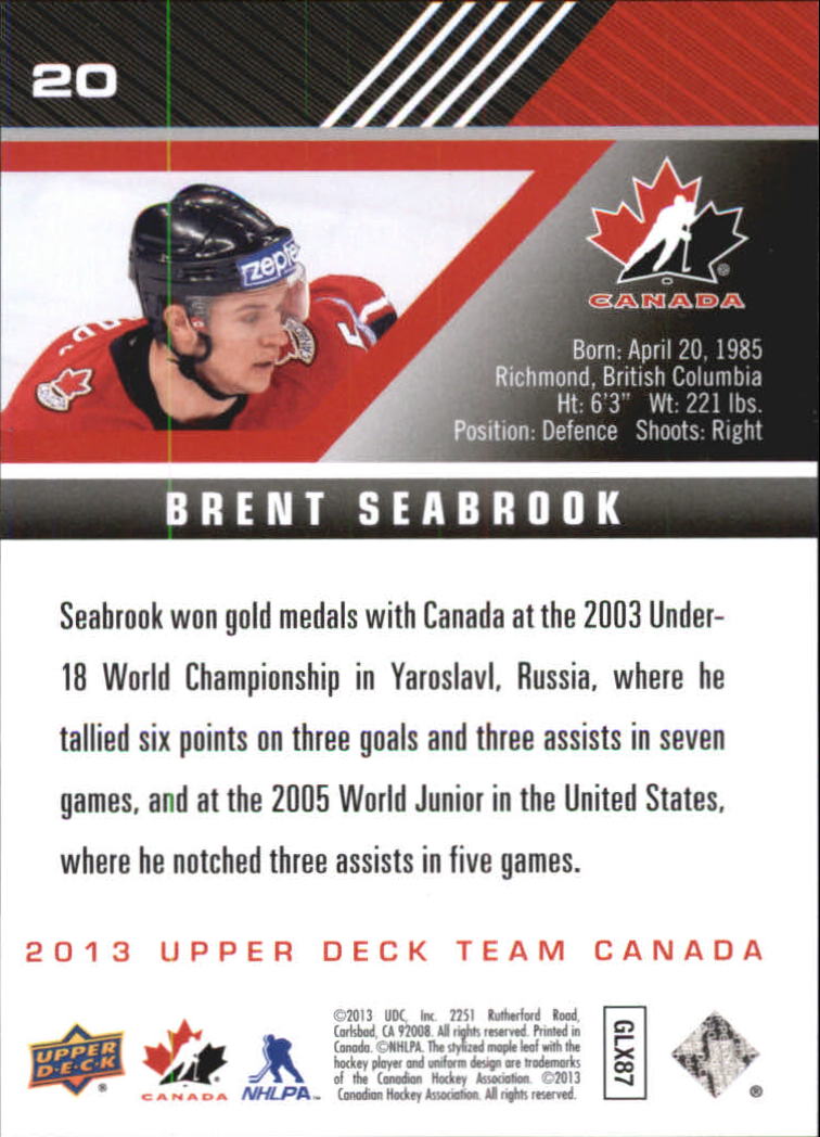 A2632- 2013-14 Upper Deck Team Canada Hk #s 1-220 -You Pick- 15+ FREE US SHIP - Picture 41 of 401
