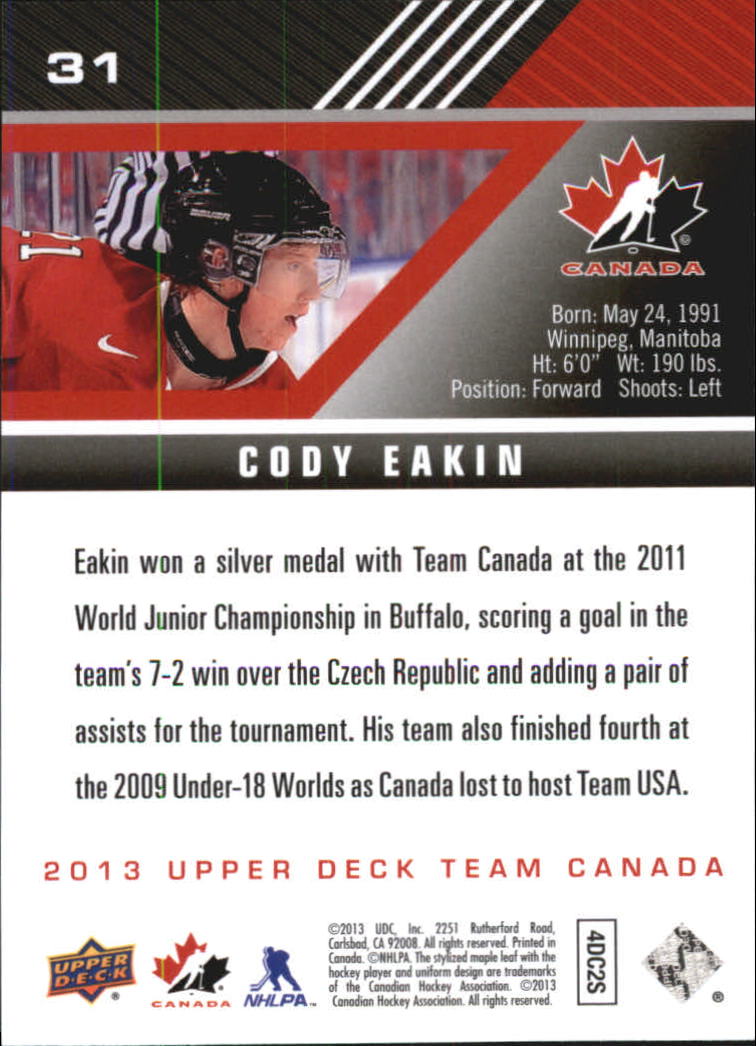 A2632- 2013-14 Upper Deck Team Canada Hk #s 1-220 -You Pick- 15+ FREE US SHIP - Picture 61 of 401