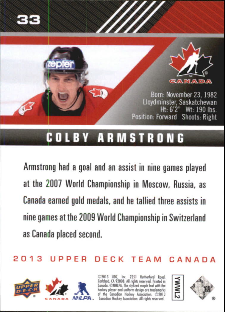 A2632- 2013-14 Upper Deck Team Canada Hk #s 1-220 -You Pick- 15+ FREE US SHIP - Picture 65 of 401