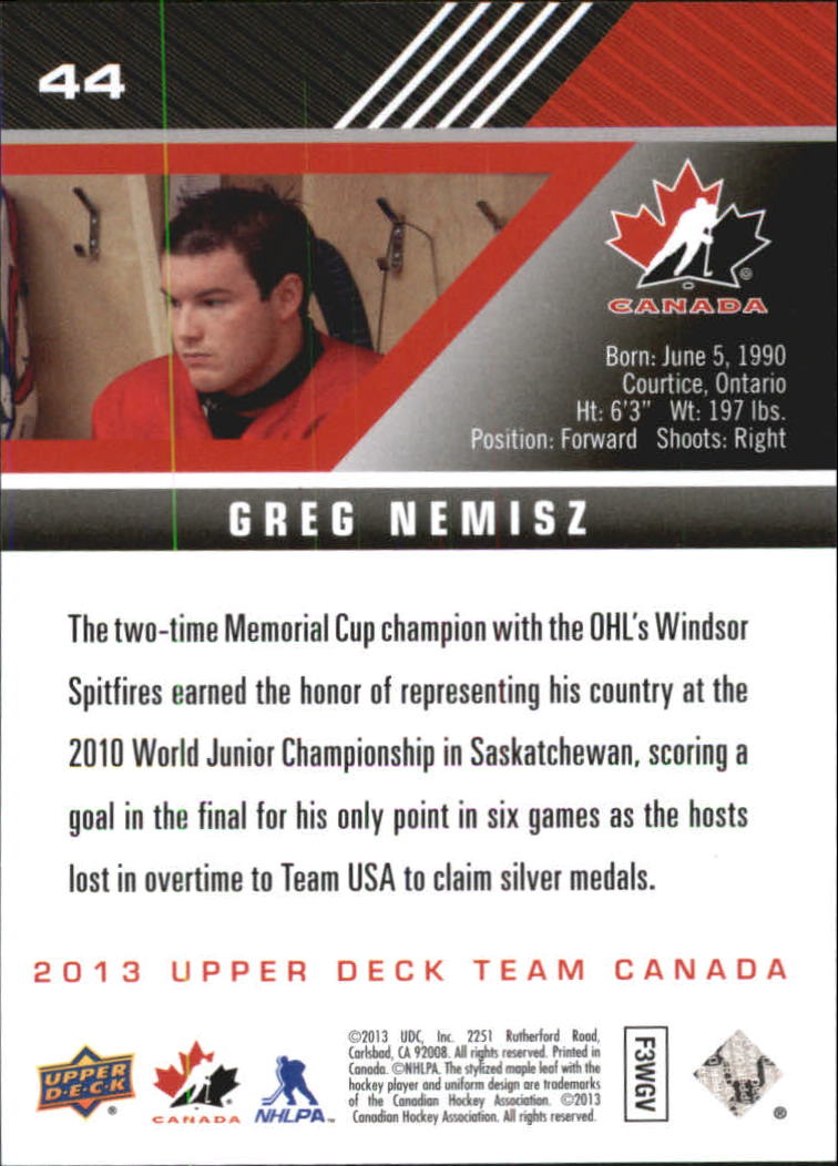 A2632- 2013-14 Upper Deck Team Canada Hk #s 1-220 -You Pick- 15+ FREE US SHIP - Picture 87 of 401