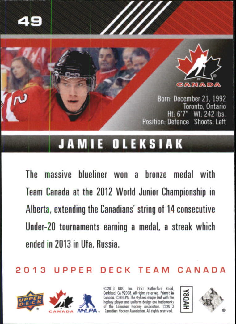 A2632- 2013-14 Upper Deck Team Canada Hk #s 1-220 -You Pick- 15+ FREE US SHIP - Picture 97 of 401