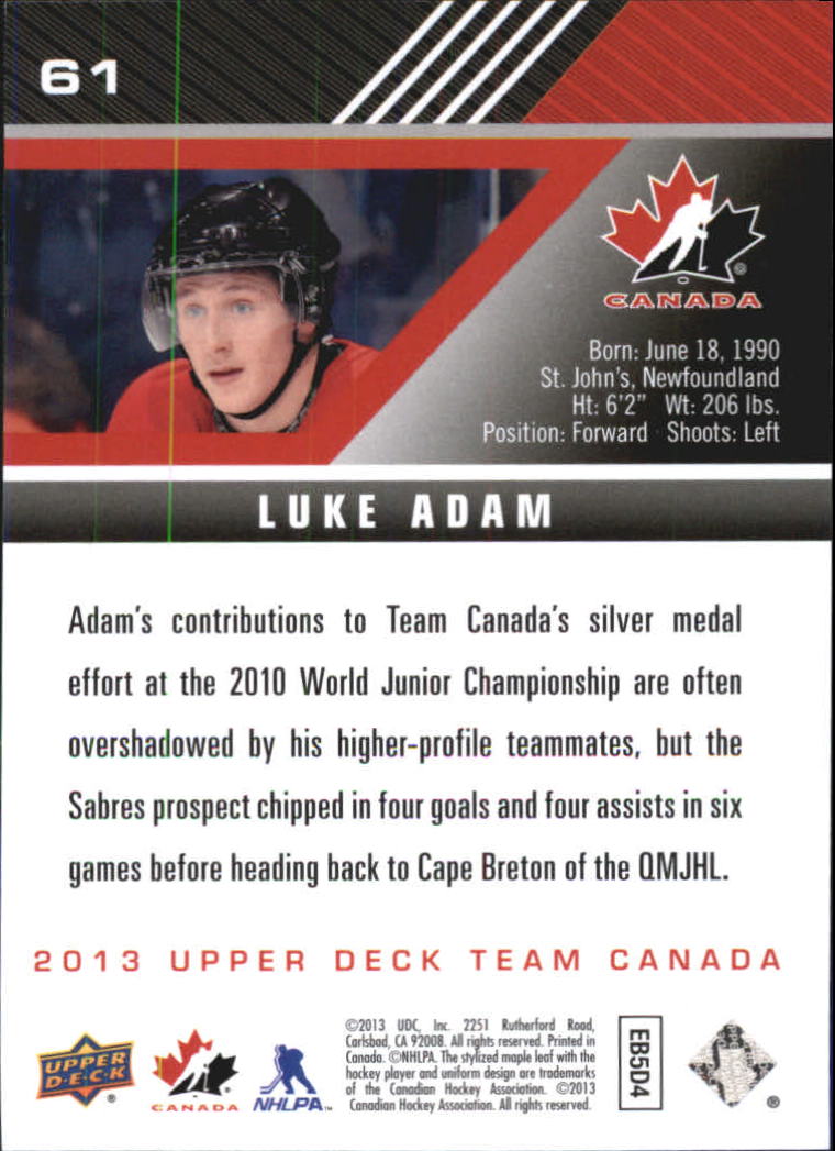 A2632- 2013-14 Upper Deck Team Canada Hk #s 1-220 -You Pick- 15+ FREE US SHIP - Picture 121 of 401
