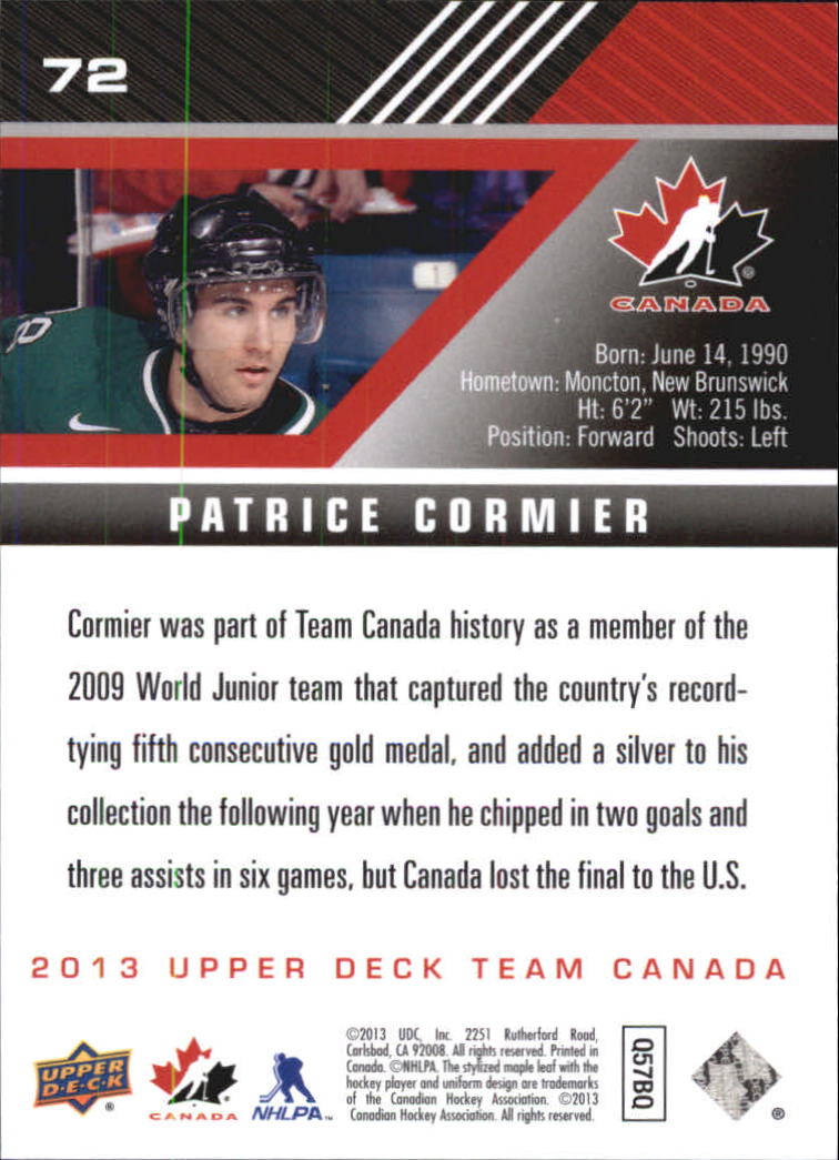 A2632- 2013-14 Upper Deck Team Canada Hk #s 1-220 -You Pick- 15+ FREE US SHIP - Picture 143 of 401