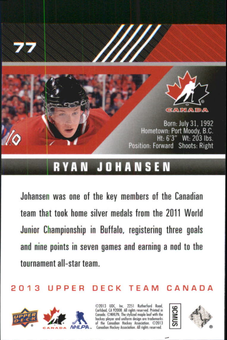 A2632- 2013-14 Upper Deck Team Canada Hk #s 1-220 -You Pick- 15+ FREE US SHIP - Picture 153 of 401