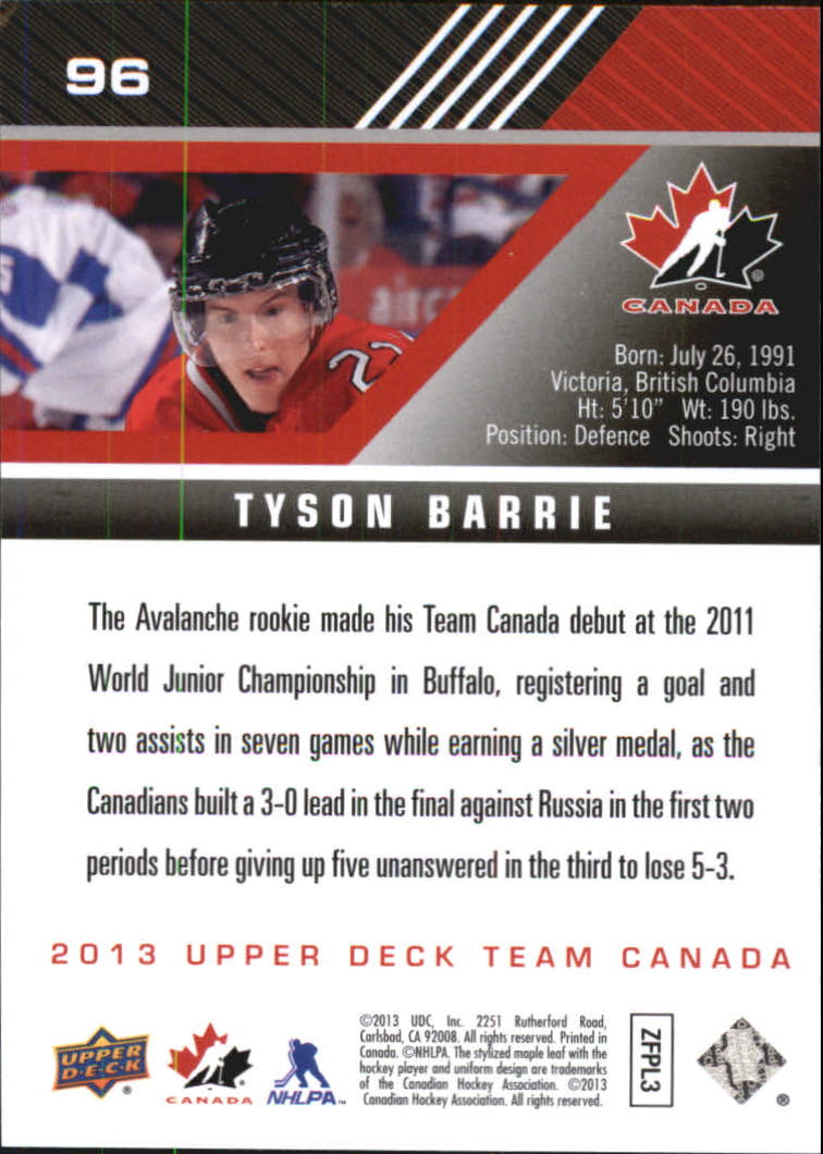 A2632- 2013-14 Upper Deck Team Canada Hk #s 1-220 -You Pick- 15+ FREE US SHIP - Picture 191 of 401
