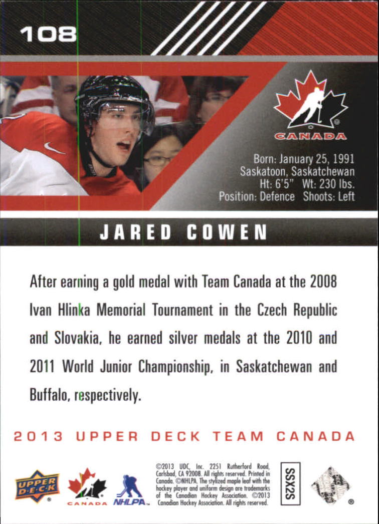 A2632- 2013-14 Upper Deck Team Canada Hk #s 1-220 -You Pick- 15+ FREE US SHIP - Picture 215 of 401