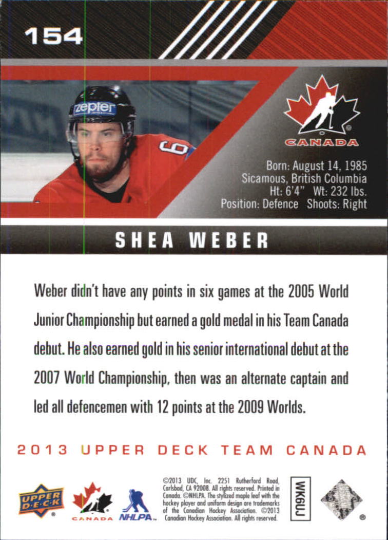 A2632- 2013-14 Upper Deck Team Canada Hk #s 1-220 -You Pick- 15+ FREE US SHIP - Picture 307 of 401