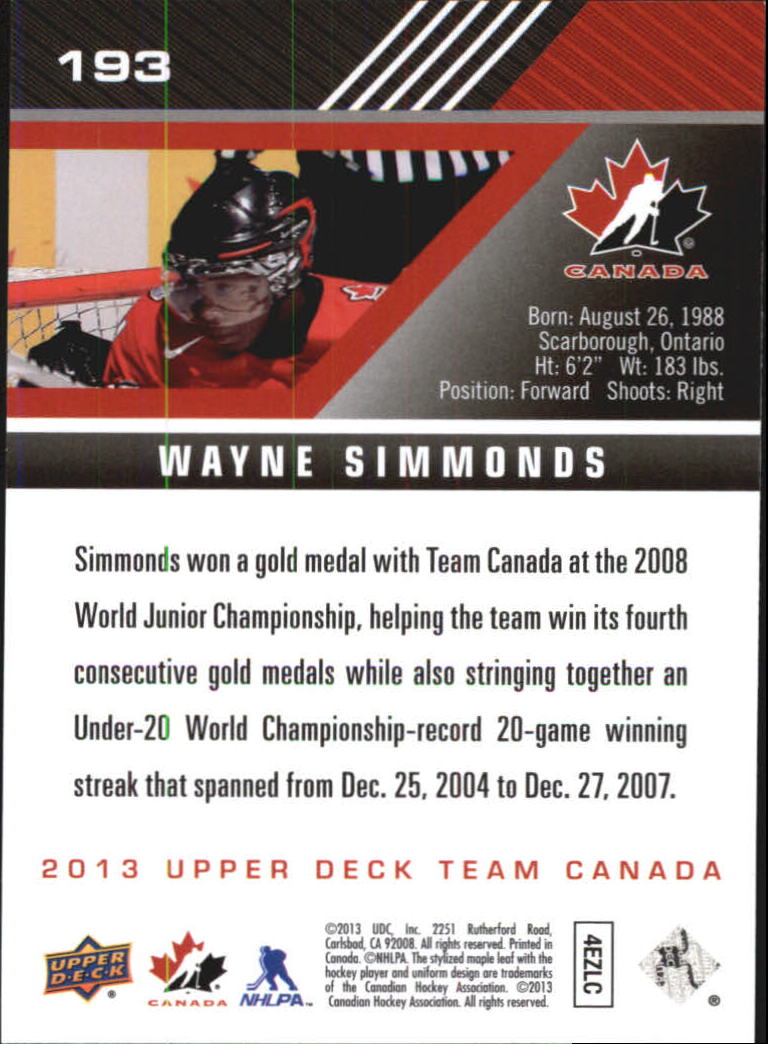A2632- 2013-14 Upper Deck Team Canada Hk #s 1-220 -You Pick- 15+ FREE US SHIP - Picture 381 of 401