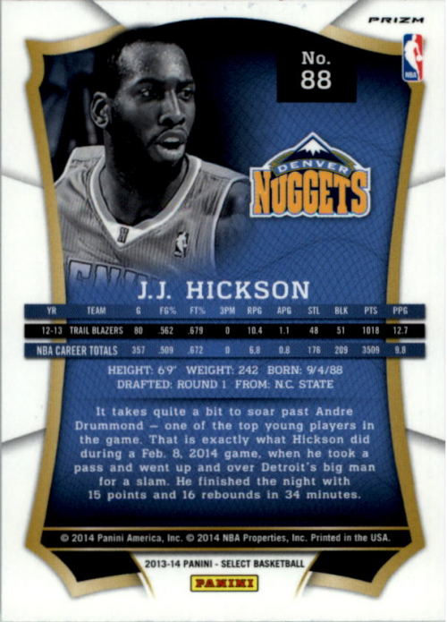 B3703- 2013-14 Select Prizms Bk Card #s 1-200 -You Pick- 15+ FREE US SHIP - Picture 100 of 206