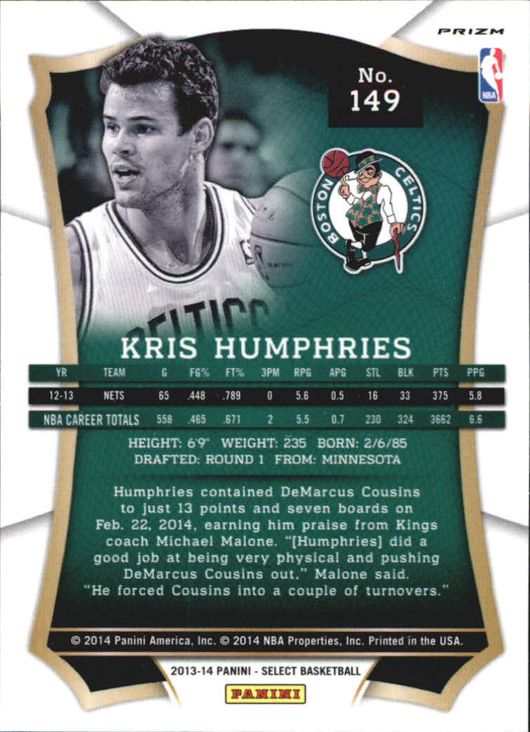 B3703- 2013-14 Select Prizms Bk Card #s 1-200 -You Pick- 15+ FREE US SHIP - Picture 150 of 206