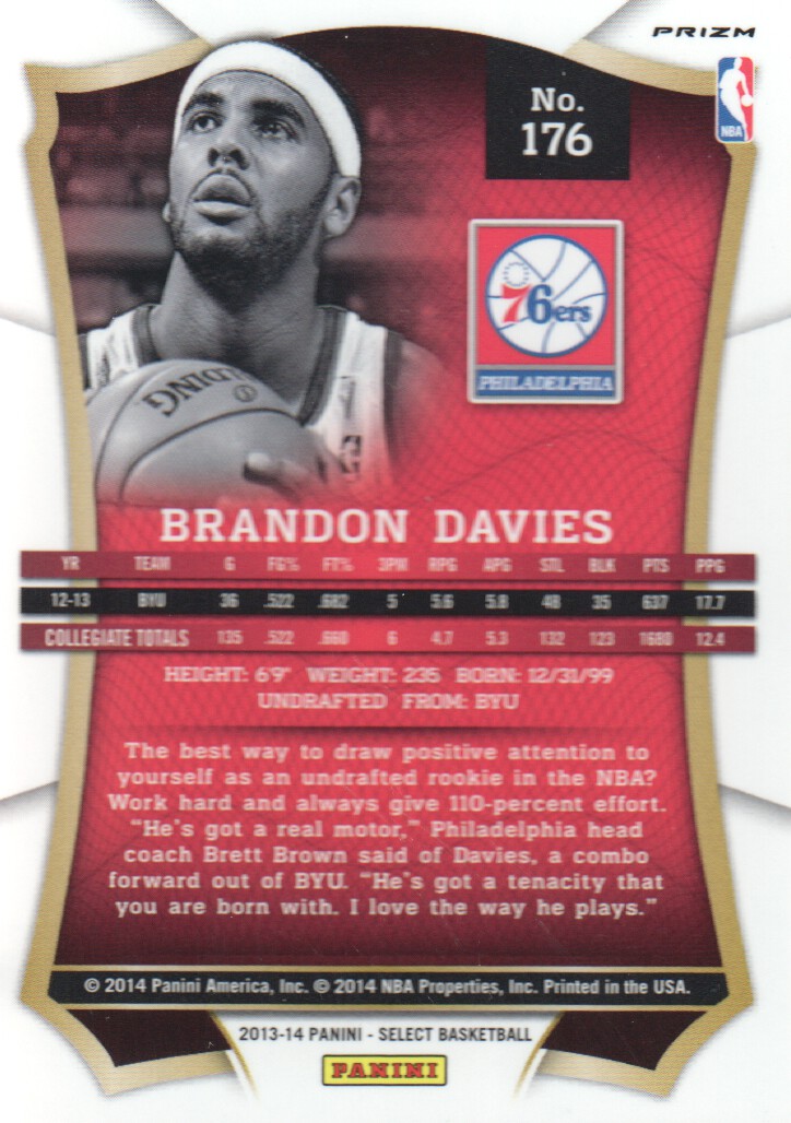 B3703- 2013-14 Select Prizms Bk Card #s 1-200 -You Pick- 15+ FREE US SHIP - Picture 183 of 206