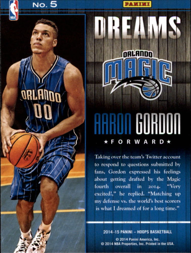 2014-15 Hoops Dreams #5 Aaron Gordon back image