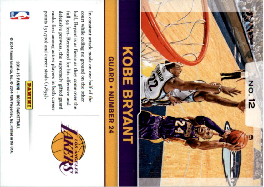 2014-15 Hoops End 2 End #12 Kobe Bryant back image