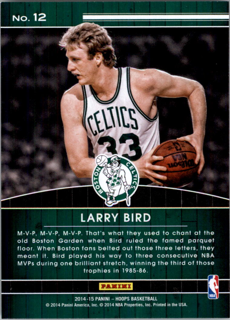 2014-15 Hoops High Honors #12 Larry Bird back image