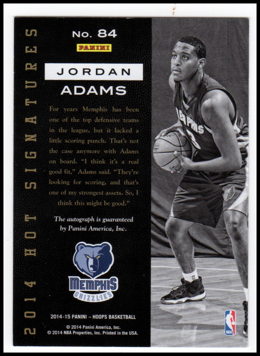 2014-15 Hoops Hot Signatures #84 Jordan Adams back image