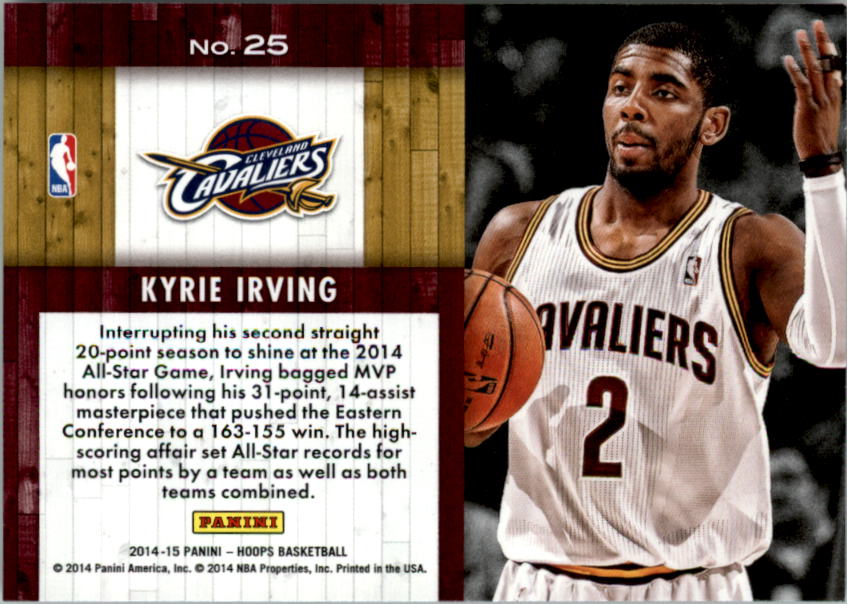 2014-15 Hoops Lights Camera Action #25 Kyrie Irving back image