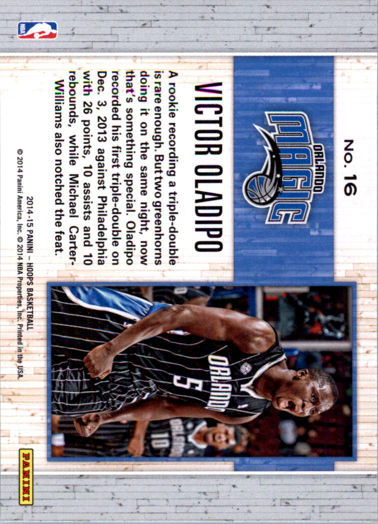 2014-15 Hoops Moments of Greatness #16 Victor Oladipo back image