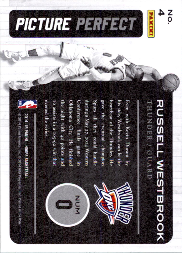 2014-15 Hoops Picture Perfect #4 Russell Westbrook back image