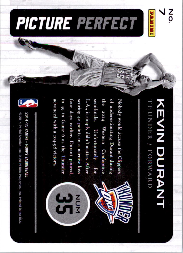 2014-15 Hoops Picture Perfect #7 Kevin Durant back image