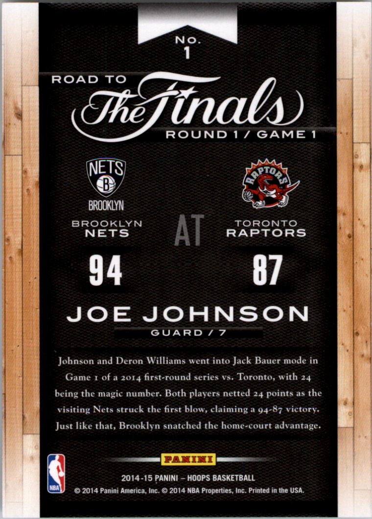 2014-15 Hoops Road to the Finals #1 Joe Johnson R1 back image