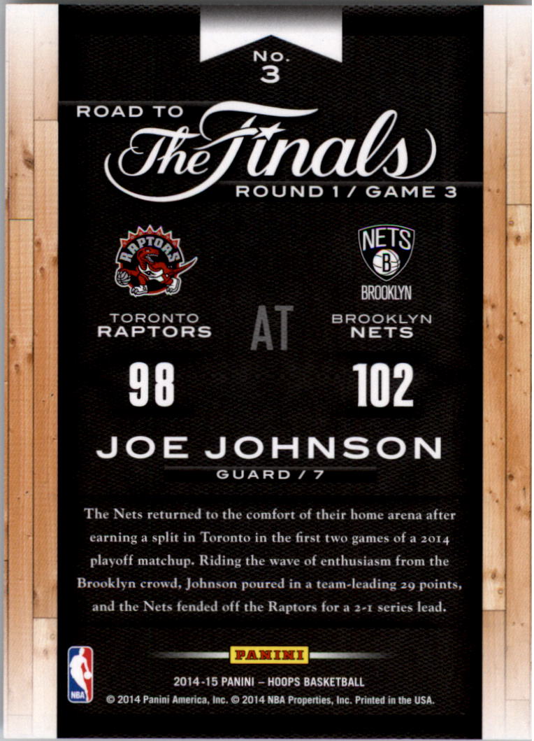 2014-15 Hoops Road to the Finals #3 Joe Johnson R1 back image