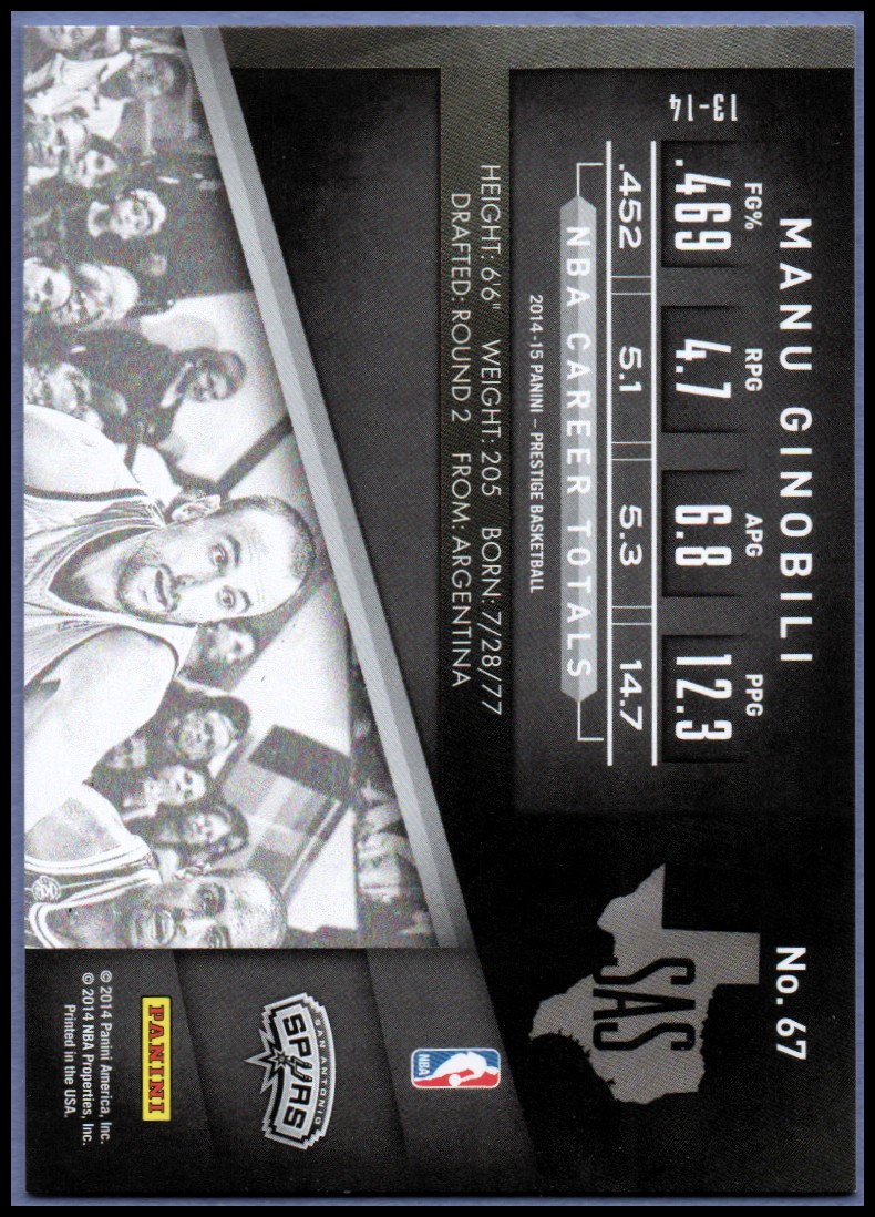 Manu Ginobili cards (2003-2018) Spurs - You Choose - Picture 150 of 163