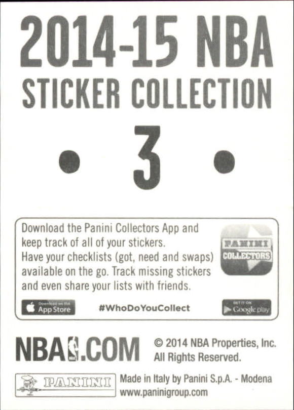 B3437- 2014-15 Panini Stickers Basketball #s 1-250 -You Pick- 15+ FREE US SHIP - Picture 7 of 495