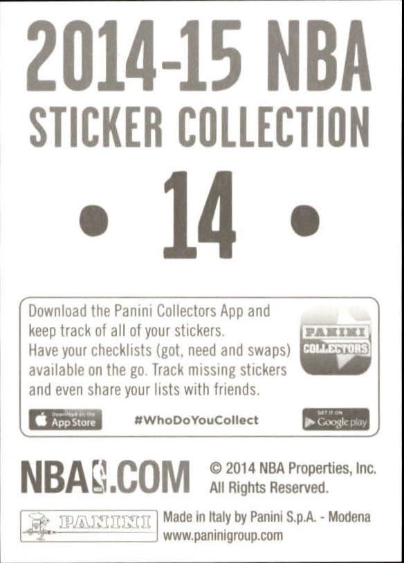 B3437- 2014-15 Panini Stickers Basketball #s 1-250 -You Pick- 15+ FREE US SHIP - Picture 29 of 495