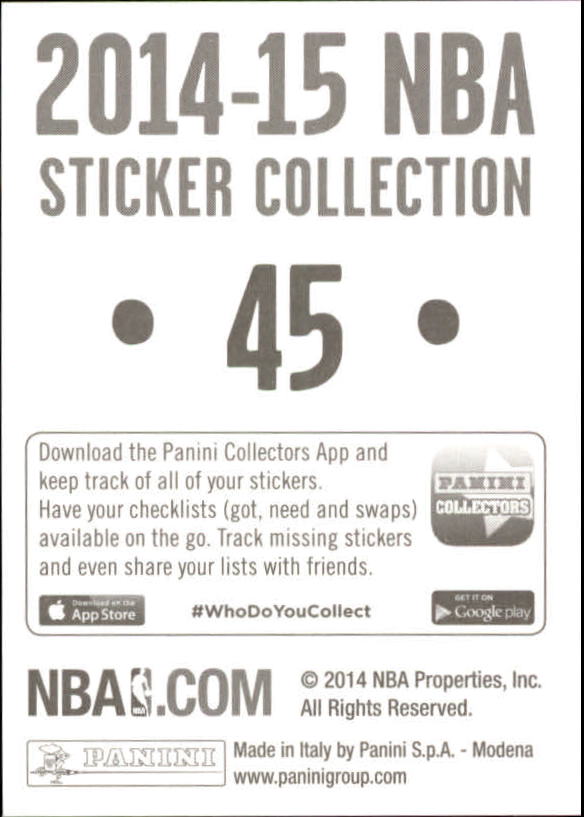 B3437- 2014-15 Panini Stickers Basketball #s 1-250 -You Pick- 15+ FREE US SHIP - Picture 91 of 495