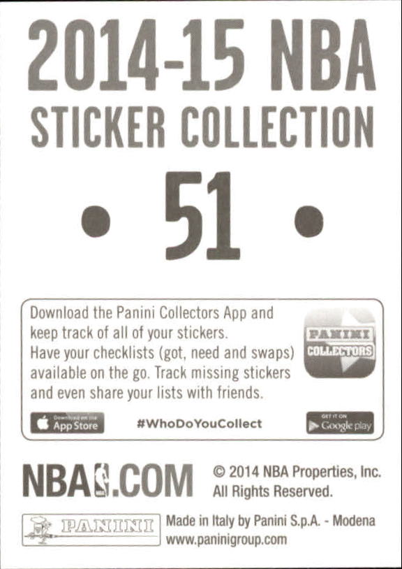 B3437- 2014-15 Panini Stickers Basketball #s 1-250 -You Pick- 15+ FREE US SHIP - Picture 103 of 495