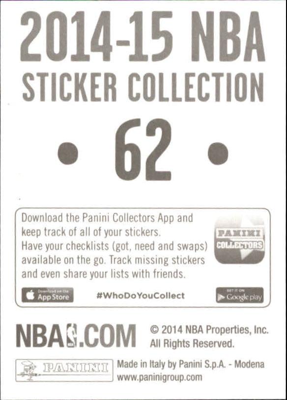 B3437- 2014-15 Panini Stickers Basketball #s 1-250 -You Pick- 15+ FREE US SHIP - Picture 125 of 495