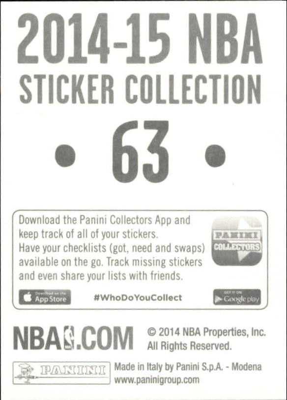 B3437- 2014-15 Panini Stickers Basketball #s 1-250 -You Pick- 15+ FREE US SHIP - Picture 127 of 495