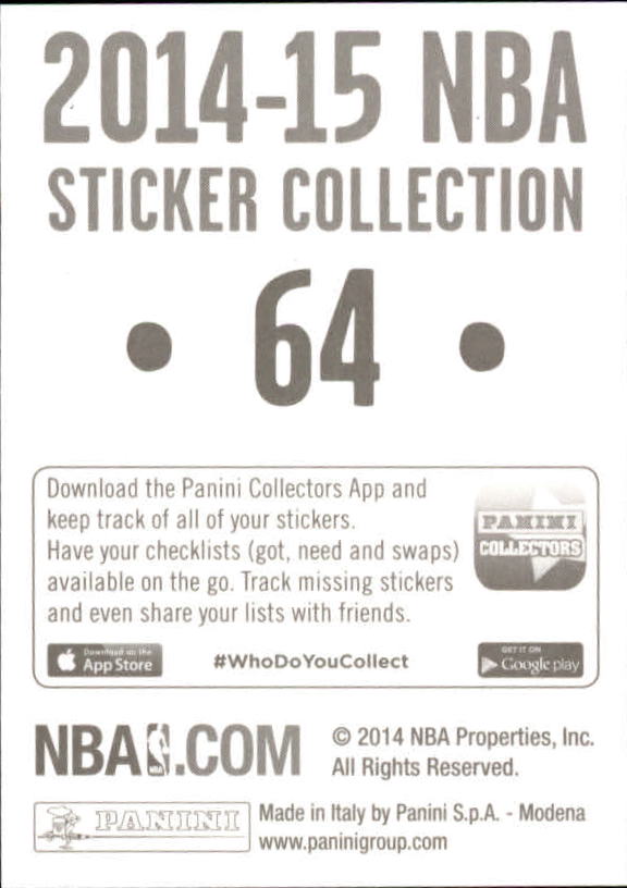 B3437- 2014-15 Panini Stickers Basketball #s 1-250 -You Pick- 15+ FREE US SHIP - Picture 129 of 495