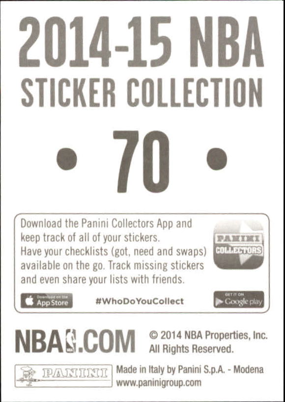 B3437- 2014-15 Panini Stickers Basketball #s 1-250 -You Pick- 15+ FREE US SHIP - Picture 141 of 495